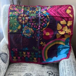 Longchamp Vibrant Graphic Silk Scarf - Multicolor